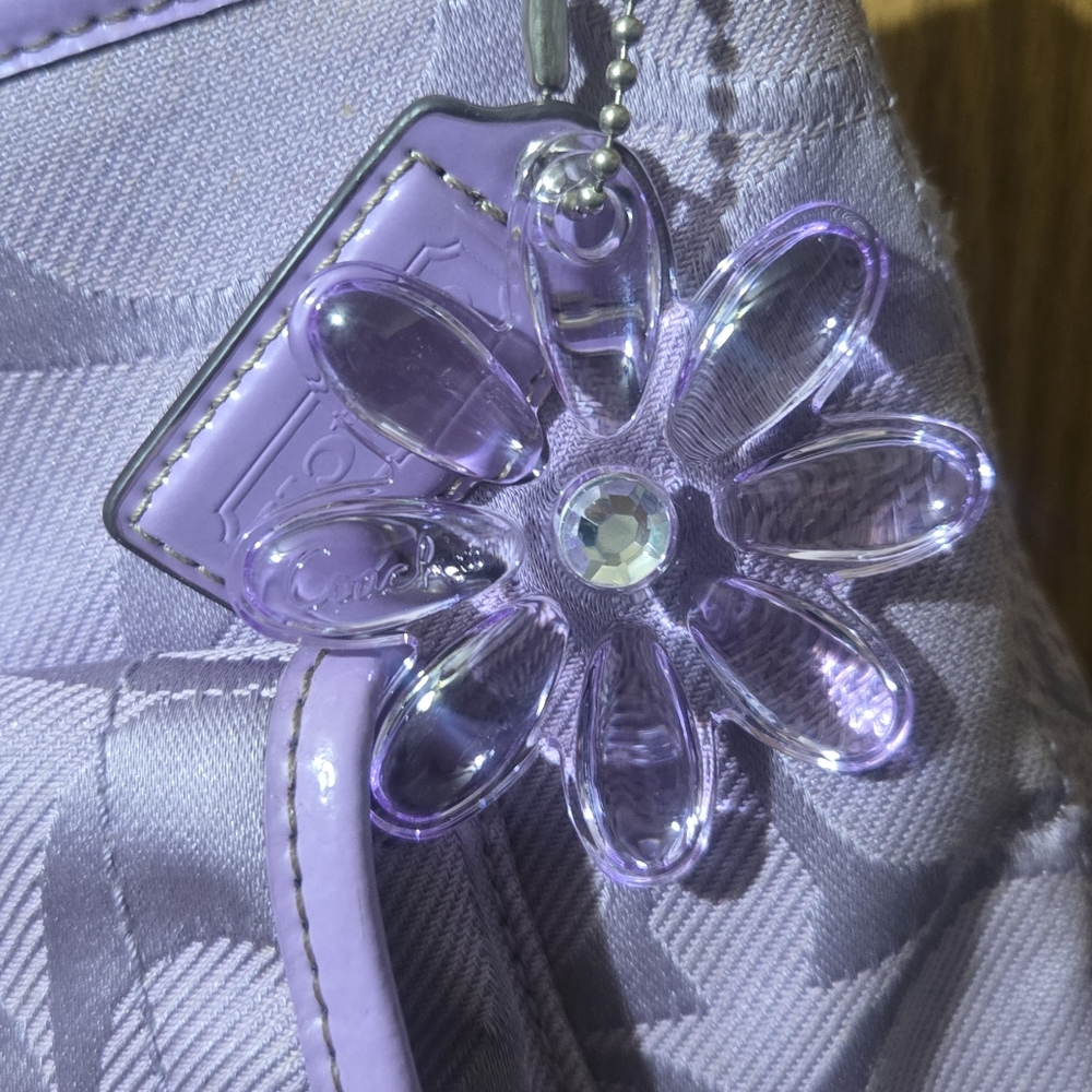 Coach Lavender Signature Jacquard Crossbody Bag - Picture 9 of 12